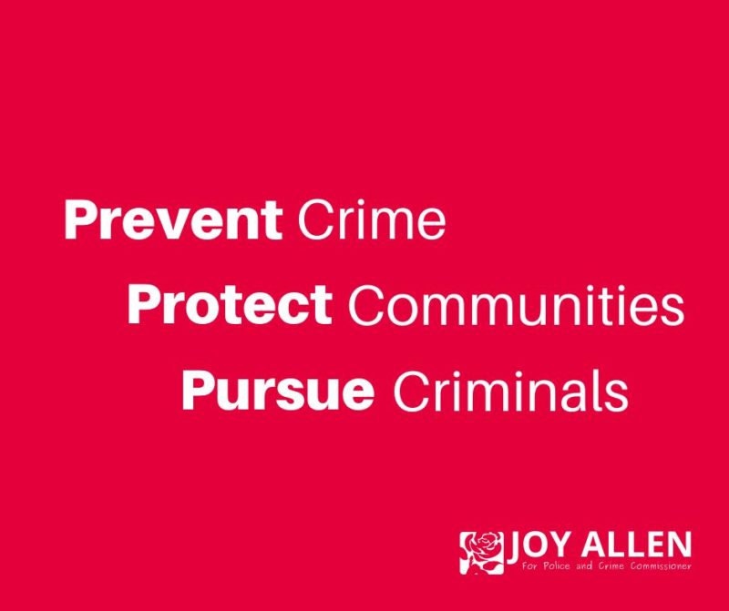 Prevent crime, protect communities, pursue criminals.